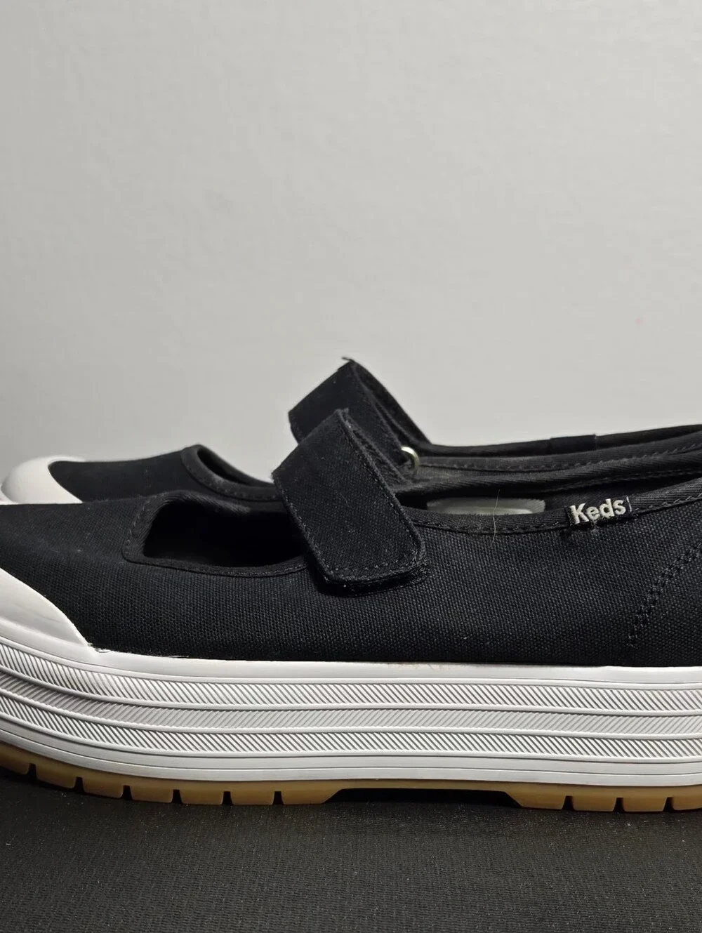 KEDS Mary Jane, Black Canvas, Women Size 8.5